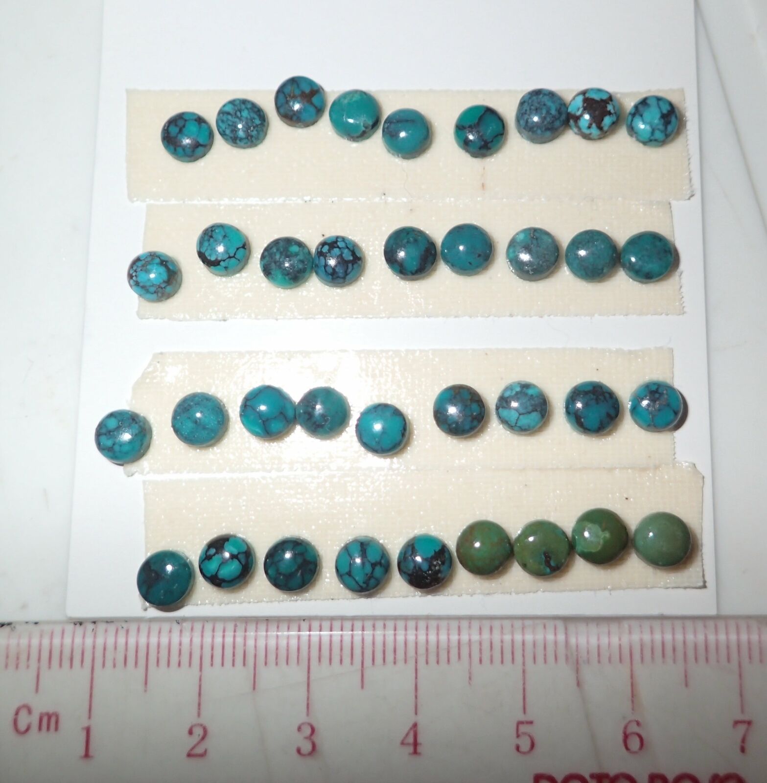 Turquoise Stone Round 5x5 mm Flat Cabochon 25 Carat 36 pieces 5 gram