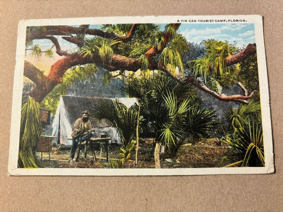 Vintage 1922 Postcard Tin Can Tourist Camp Florida