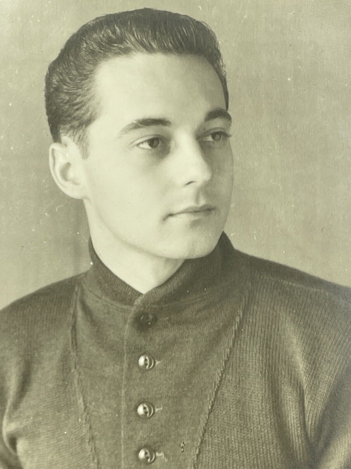 ID Photograph Handsome Man Studio Portrait 1940\'s Dapper Cute Attractive 