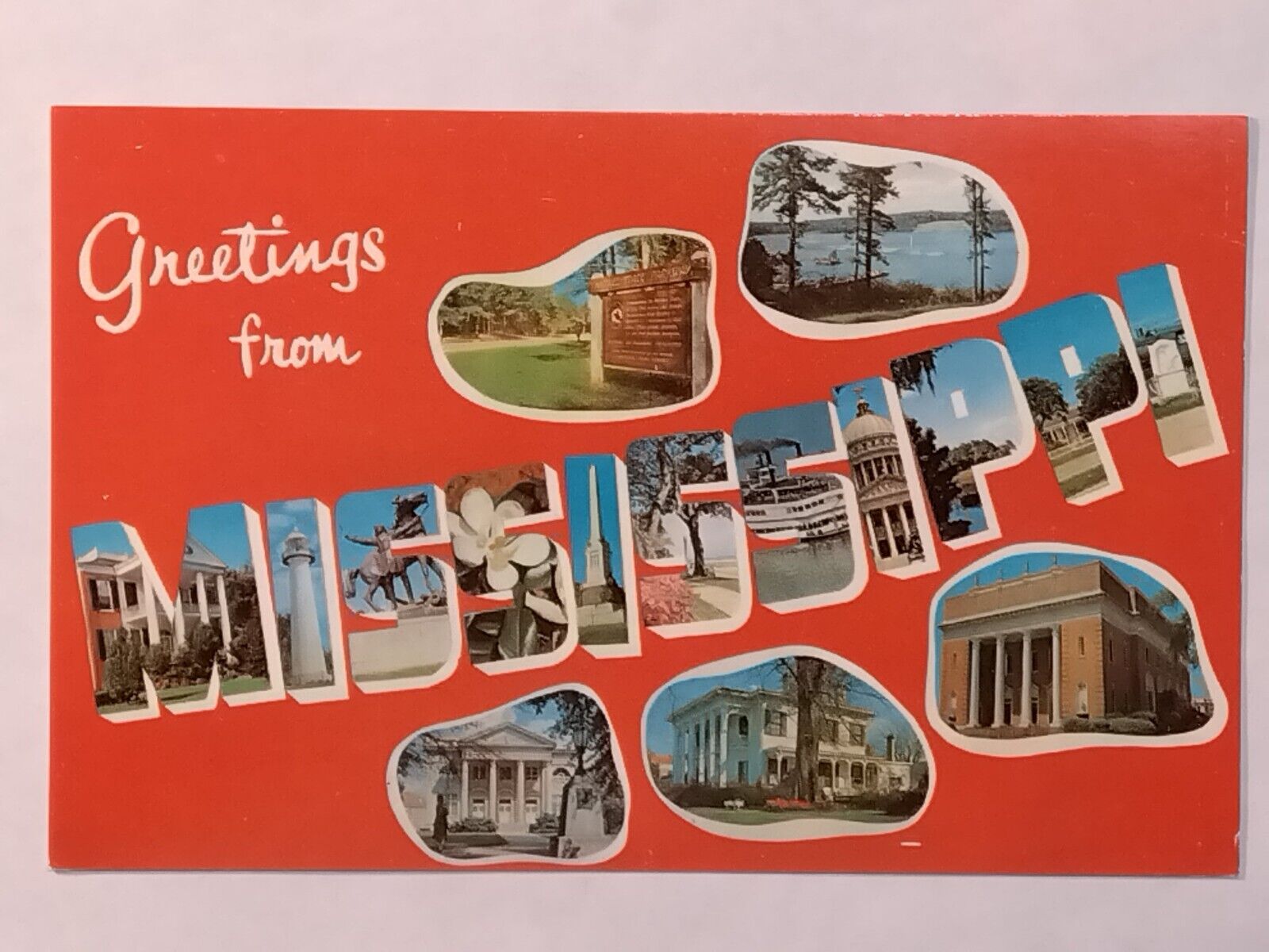 Greetings From Mississippi Shadow land  Postcard 