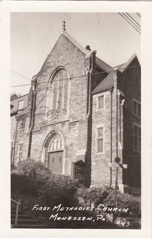 Postcard RPPC First Methodist Church Monessen PA