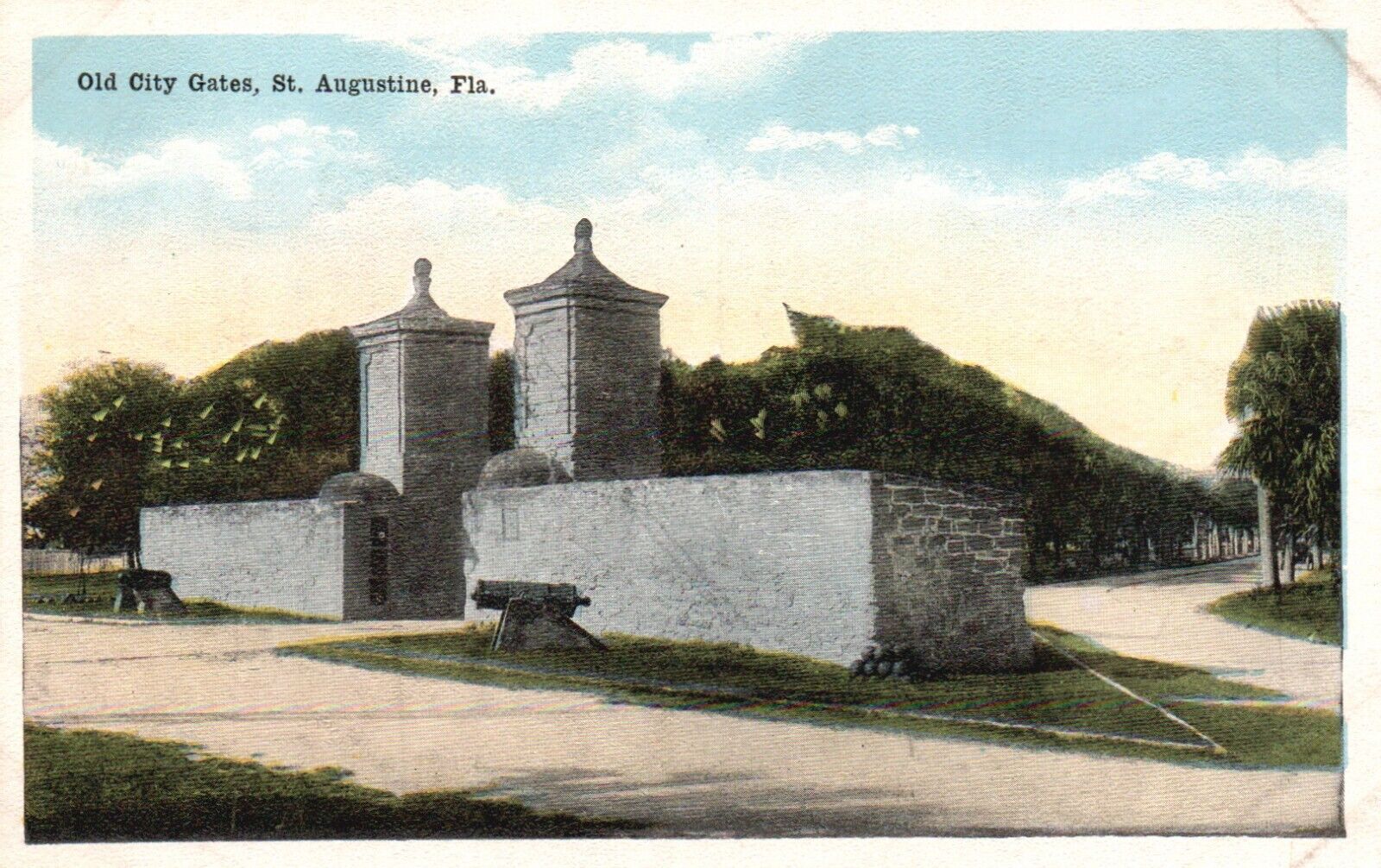 Postcard FL St Augustine Florida Old City Gates White Border Vintage PC J8923