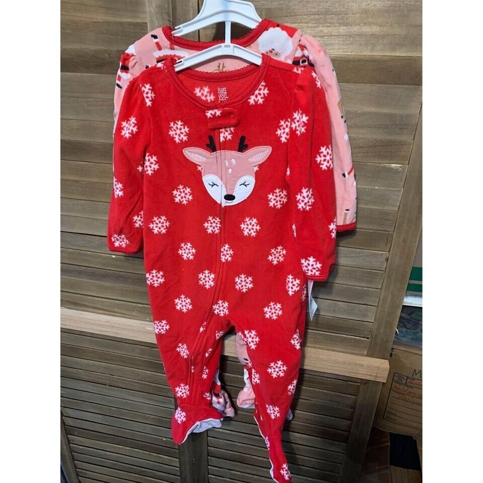 NWT 2-Piece Carters Just One You Christmas Footie Pajamas Size 18 Months