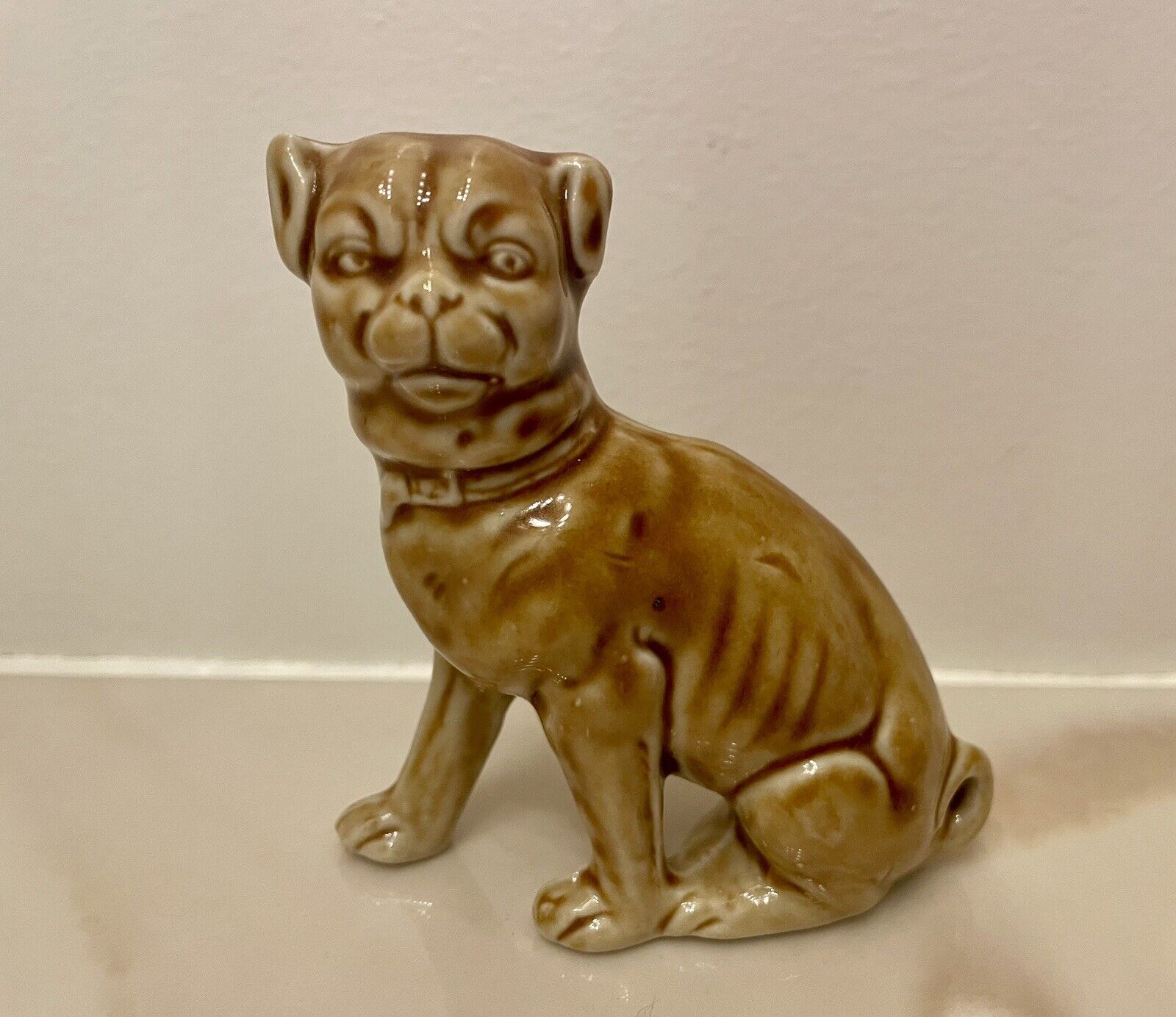 Vintage Rare Pug Dog Figurine 3.5” Tall