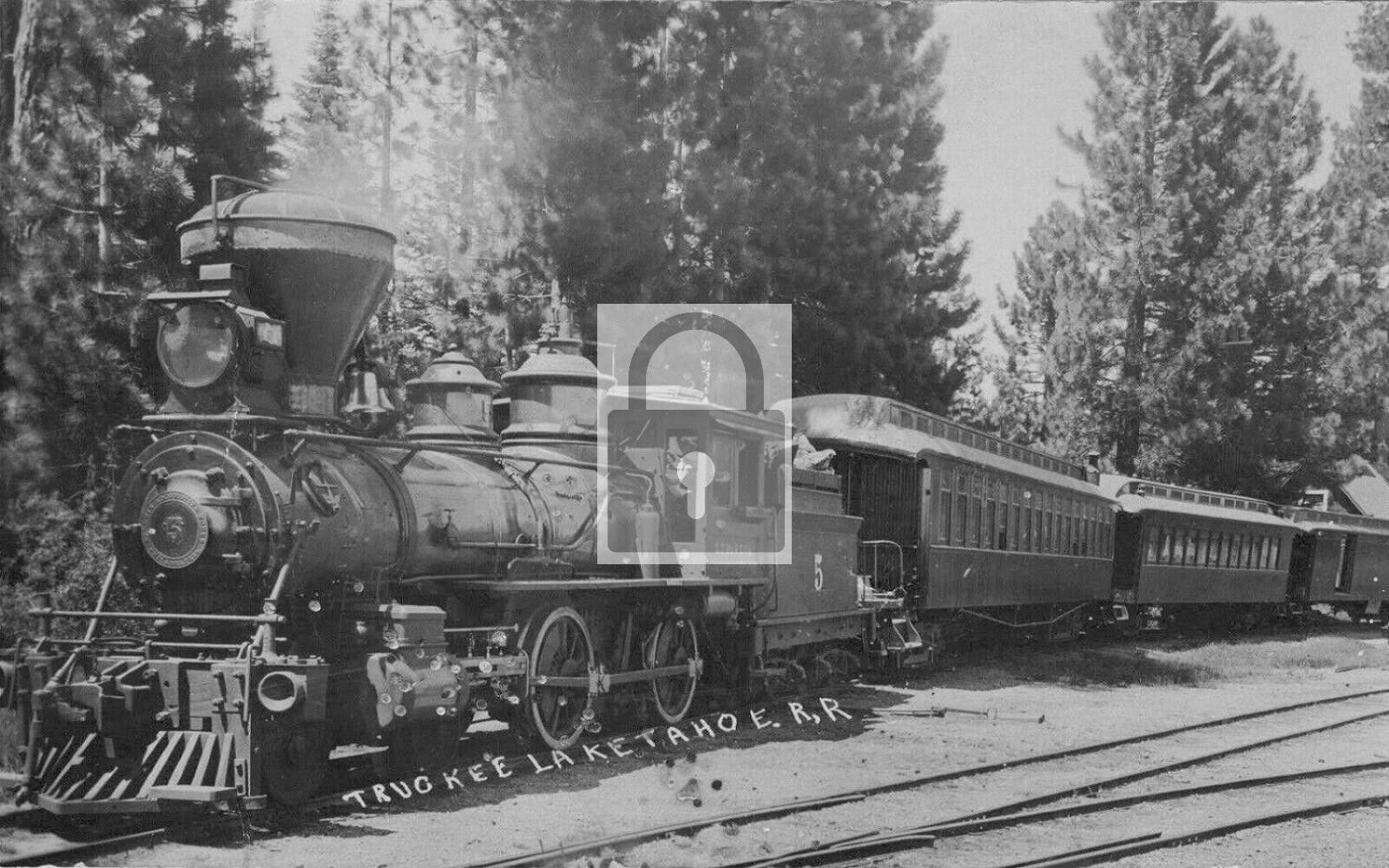 Railroad Locomotive Train Truckee Lake Tahoe California CA Reprint Postcard