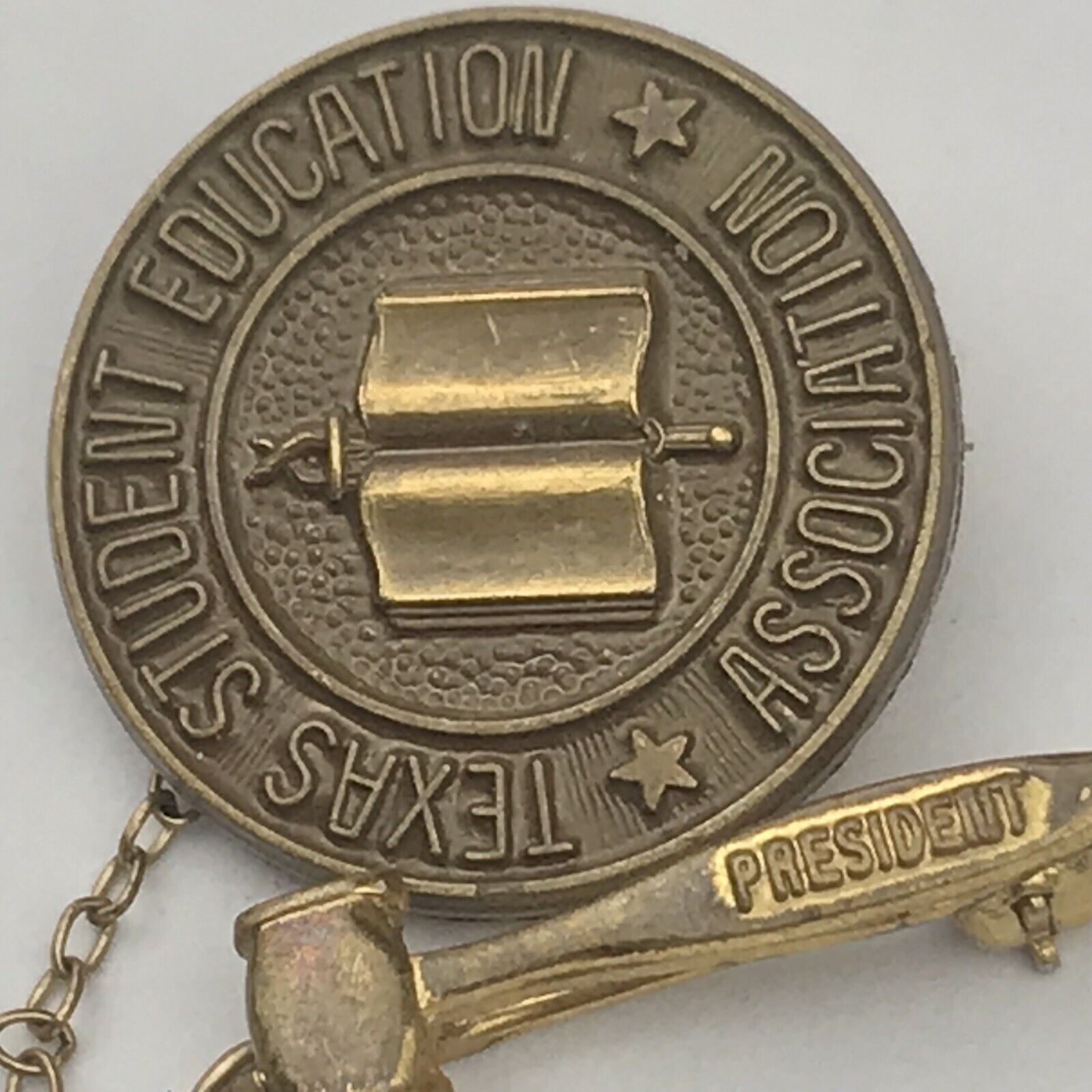 Texas Student Education Association President Pin Vintage Dangle