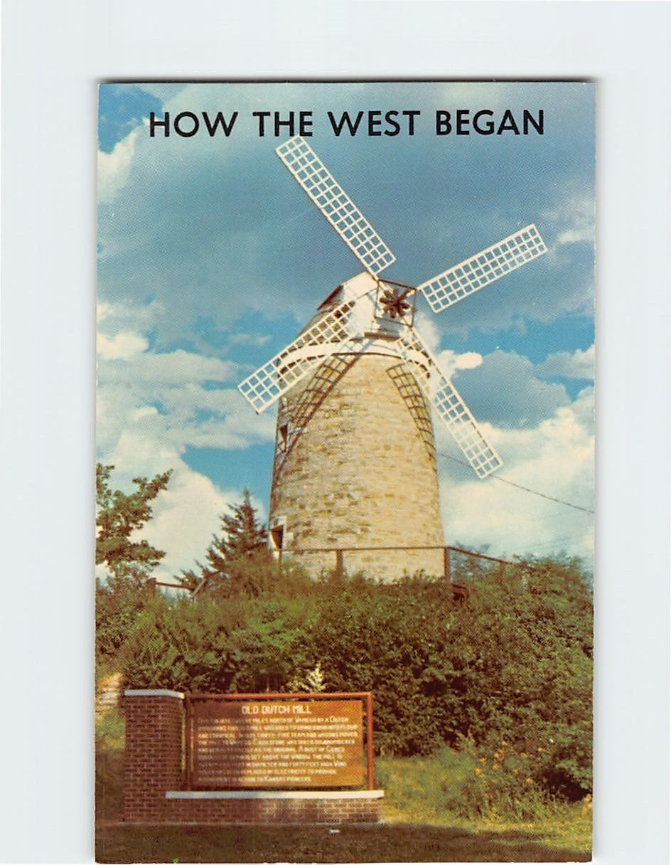 Postcard Old Dutch Mill How The West Began West USA