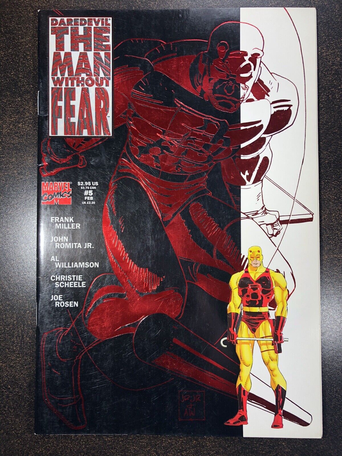 Daredevil: The Man Without Fear #5 Red Foil Cover Nov 1993 Embossed Marvel Comic