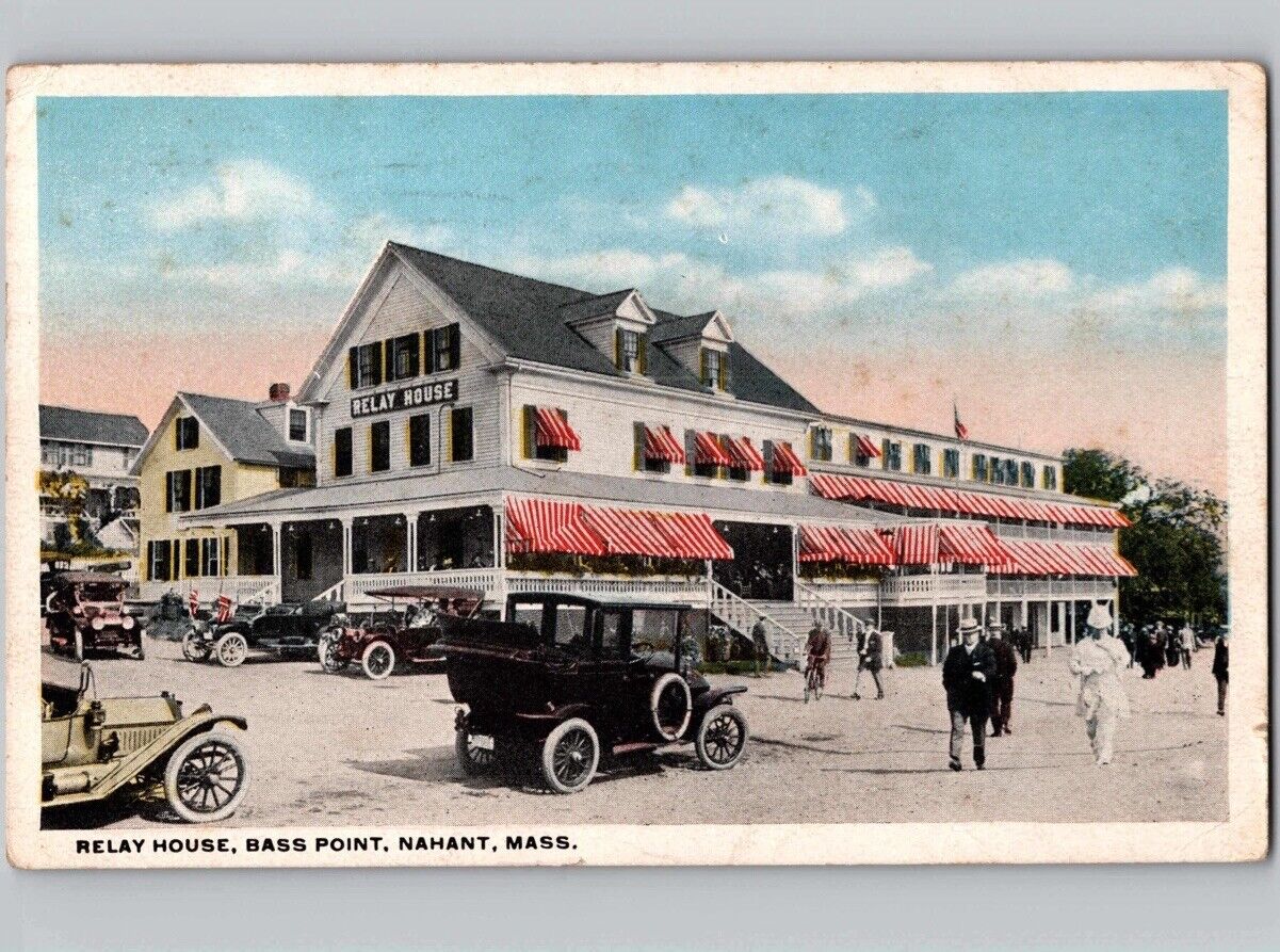 c1918 Scarce View Of Relay House Bass Point Nahant Massachusetts MA Car Postcard