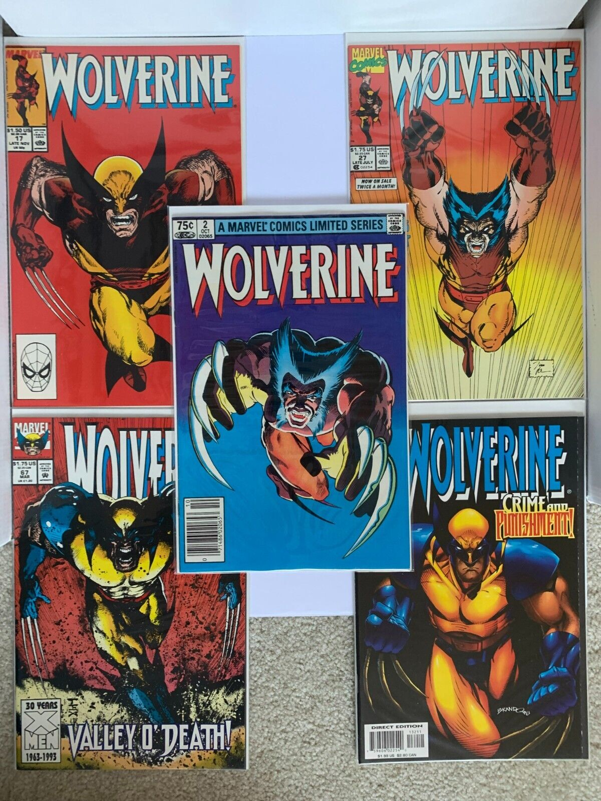 Wolverine #2 75 cent newsstand Plus #17, 27, 67 & 132 Limited Regular NM+