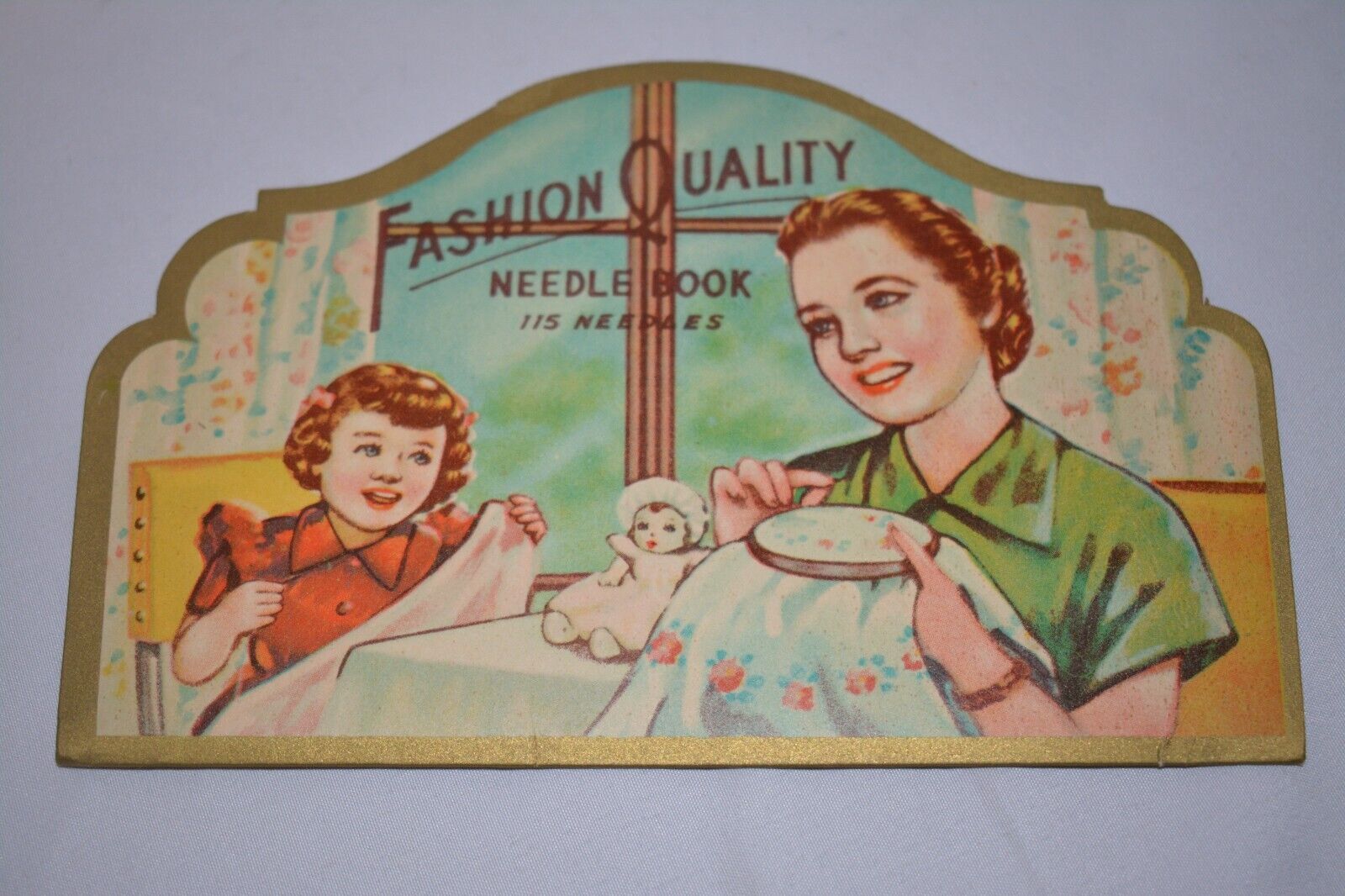 Vintage Fashion Quality Needle Book 115 Gold Eye Sewing Needles NOS