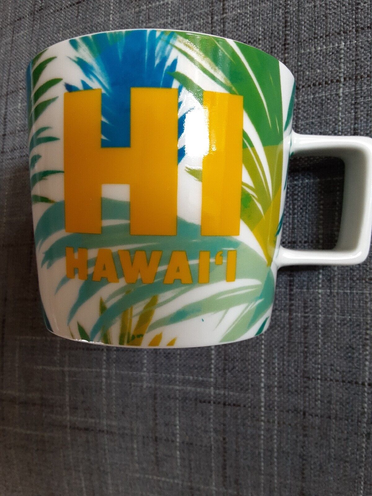 Starbucks HI Hawaii Collection 2016 Coffee Mug Cup 14 oz Yellow Blue Green