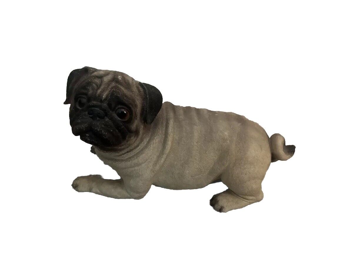 Pug Figurine Hand Painted Collectible Statue