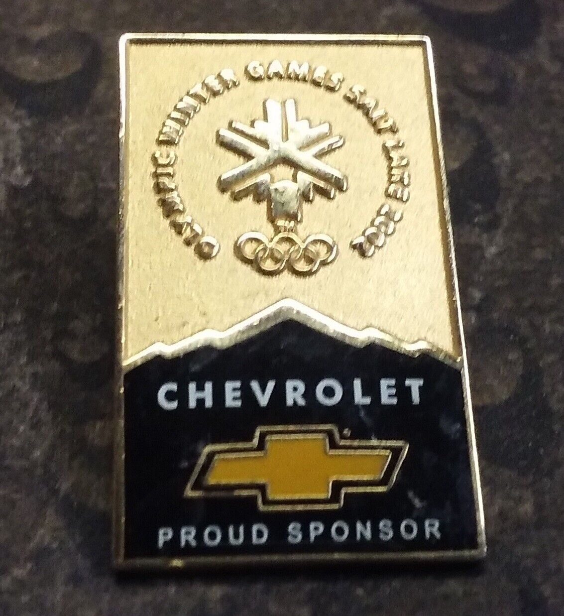 2002 Chevrolet Olympic Winter Games Salt Lake City pin badge Proud Sponsor