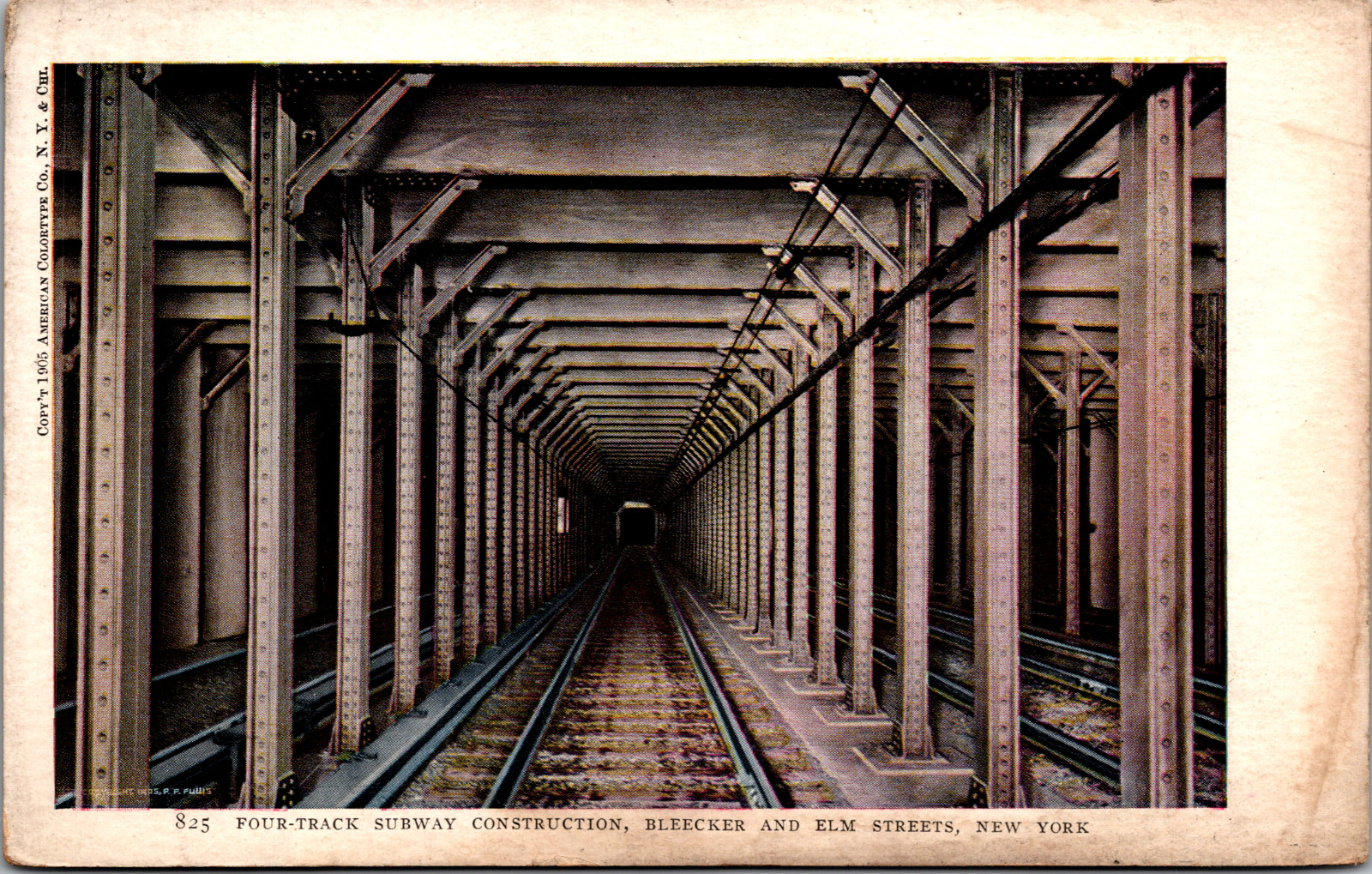 Vintage 1905 Subway Tunnel View Bleecker & Elm Street New York City NY Postcard