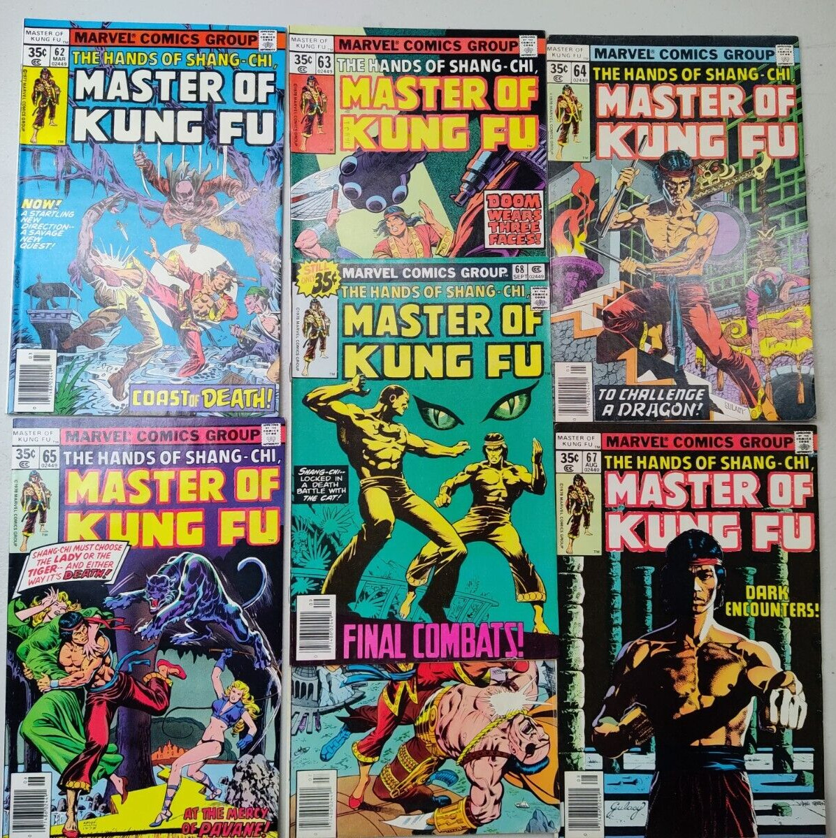 The Hands of Shang-Chi Master of Kung Fu #62-68 Marvel 1978 Comics