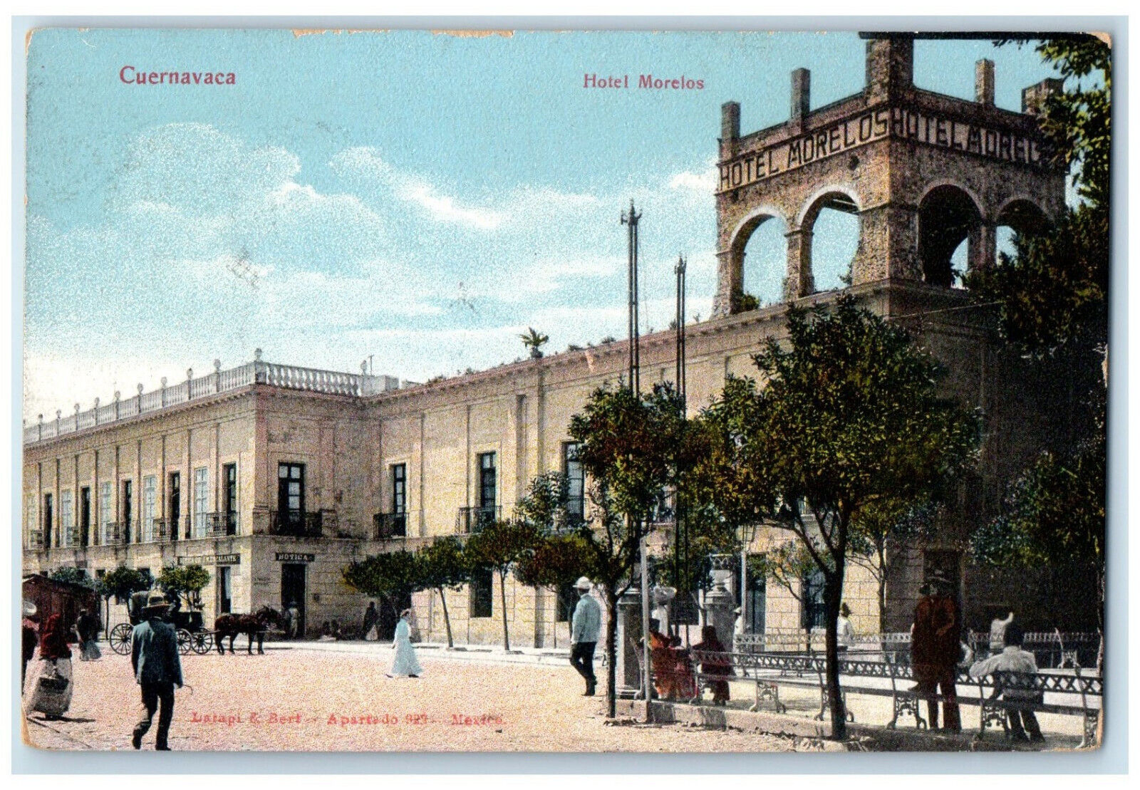 c1910 Hotel Morelos Cuernavaca Morelos Mexico Unposted Antique Postcard