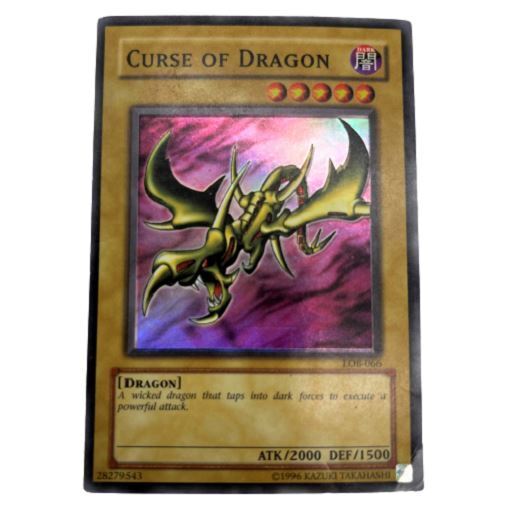 Yugioh Curse of Dragon Card LOB-066 Foil Card Misprint Shift Super Rare Preowned