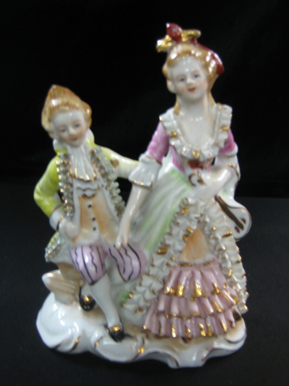 Vintage Bone China Wales Lace Figurine, Court Couple