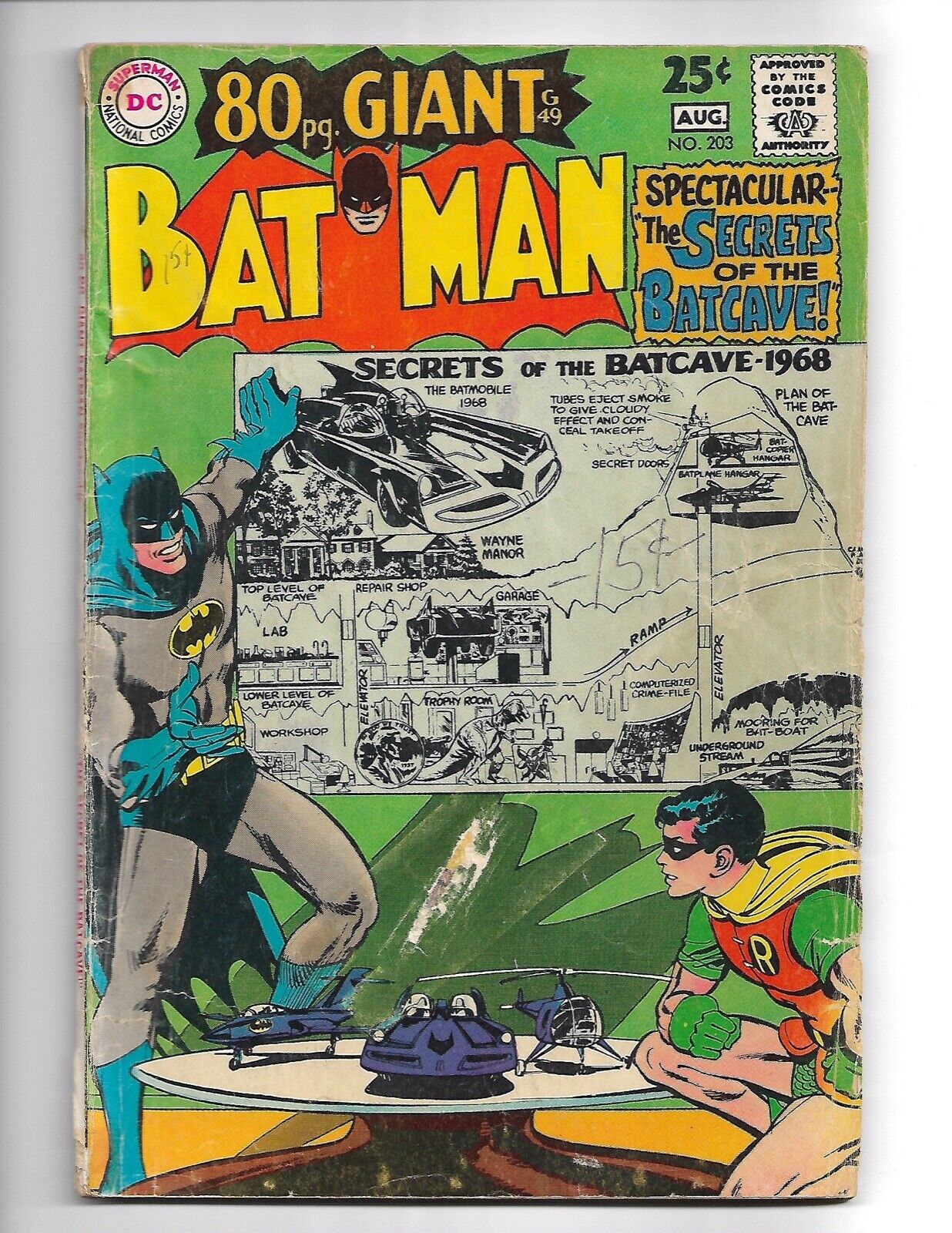 Batman #203 GD+ 1968 DC Comics Neal Adams Classic Cover Art 