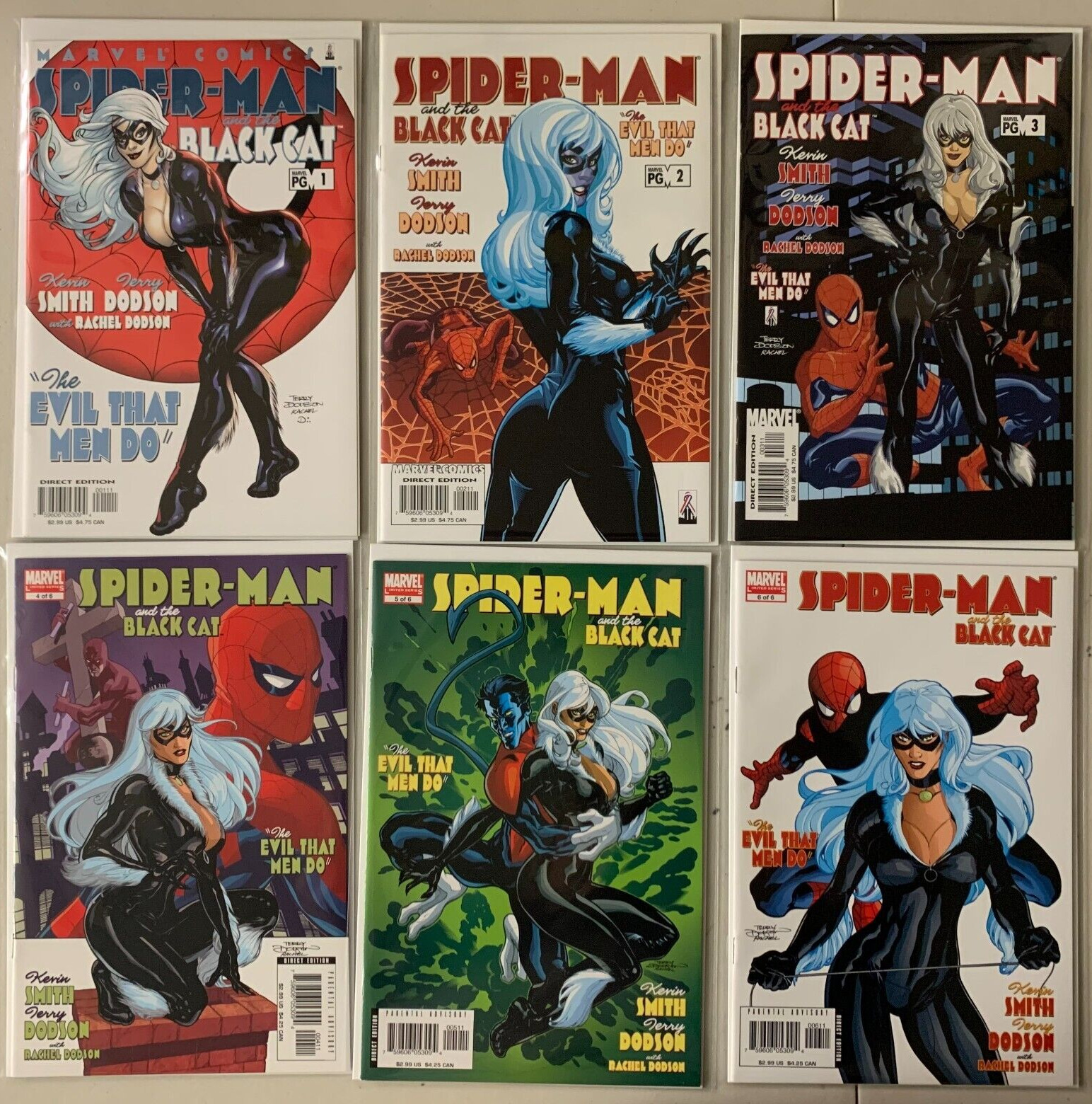 Spider-Man Black Cat The Evil That Men Do set of 6 Marvel (8.0 VF) (2002-\'06)