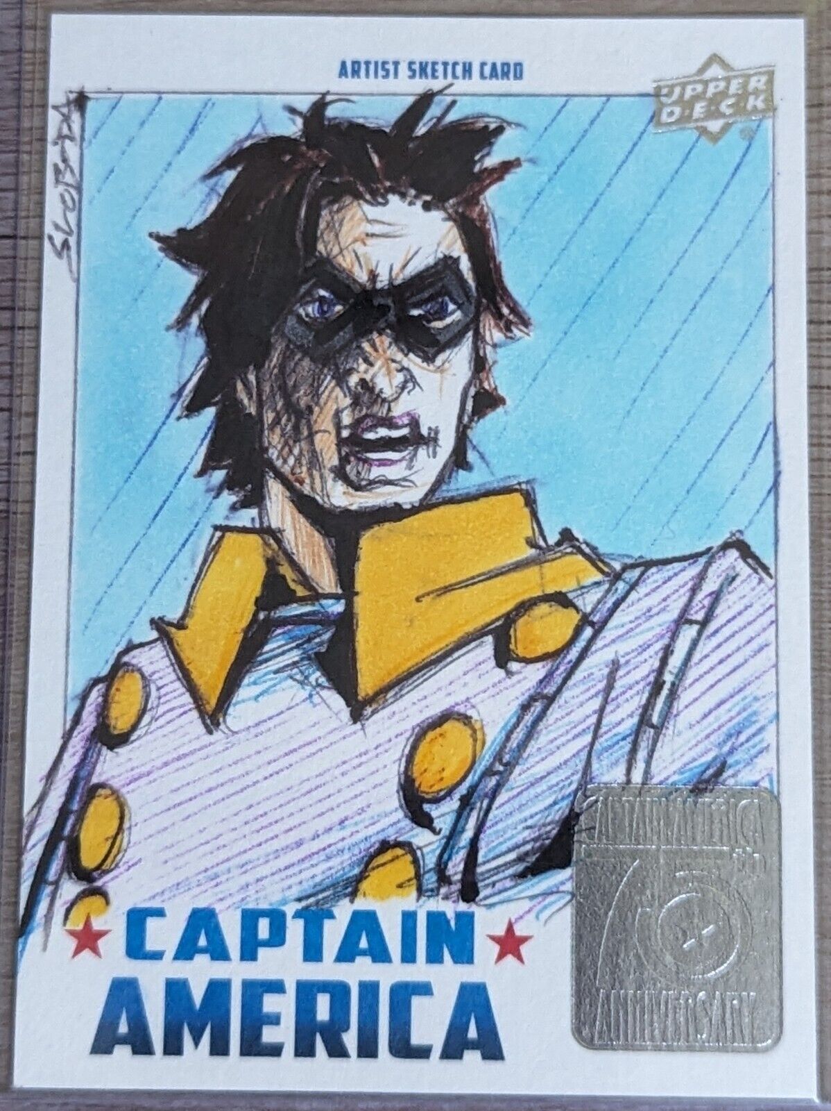 2016 Upper Deck Captain America 75th Anniversary Sketch Card Bucky Barnes 1/1