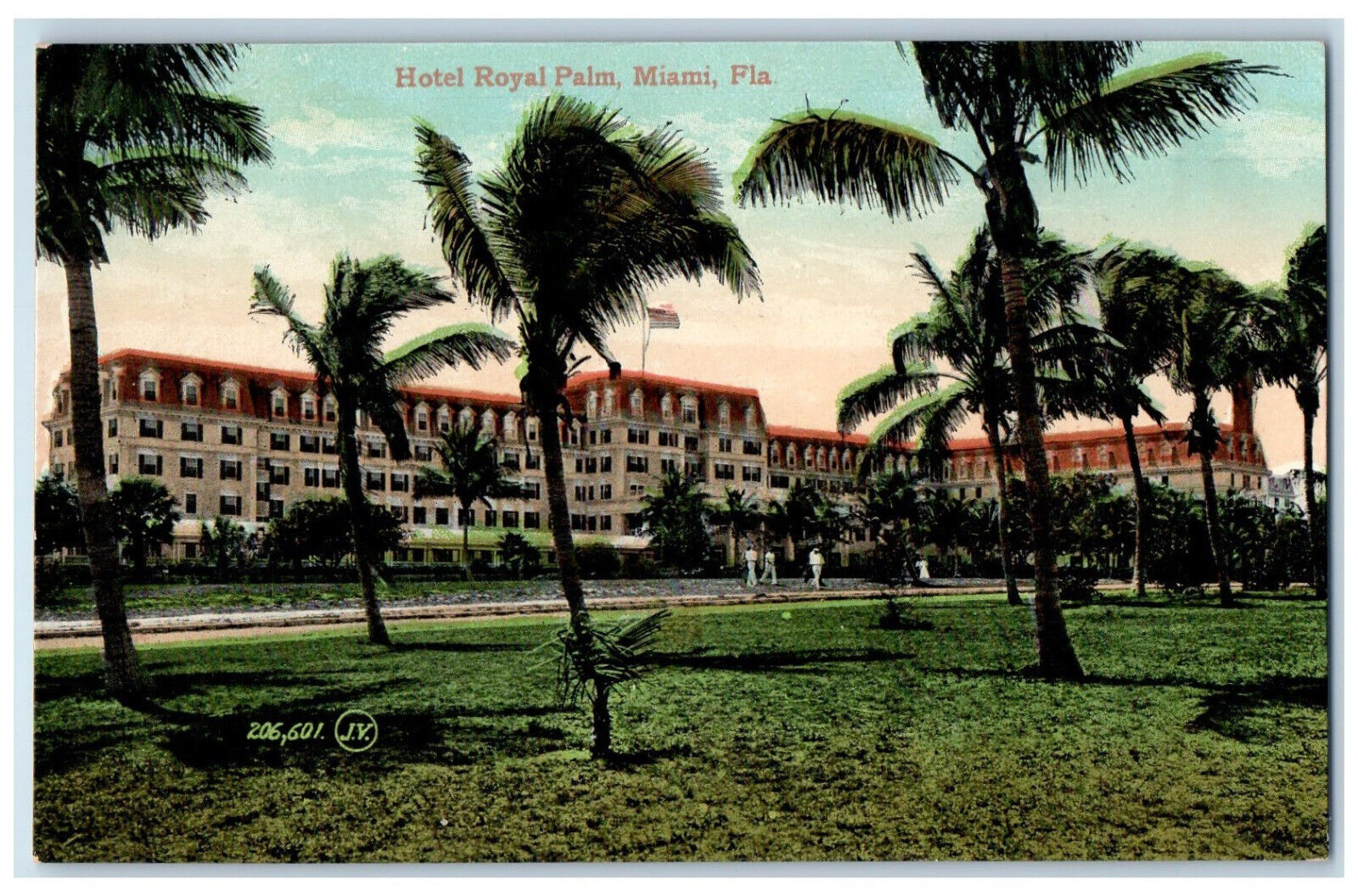 c1910 US Flag Hotel Royal Palm Miami Florida FL Antique Unposted Postcard
