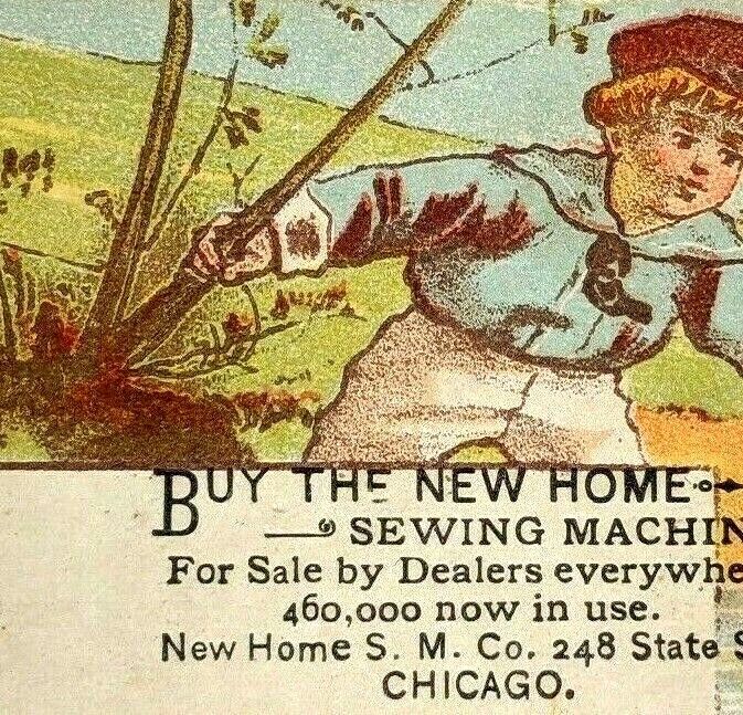 c1880s Chicago New Home Sewing Machine Trade Card Dealer Advertising 460,000 C53