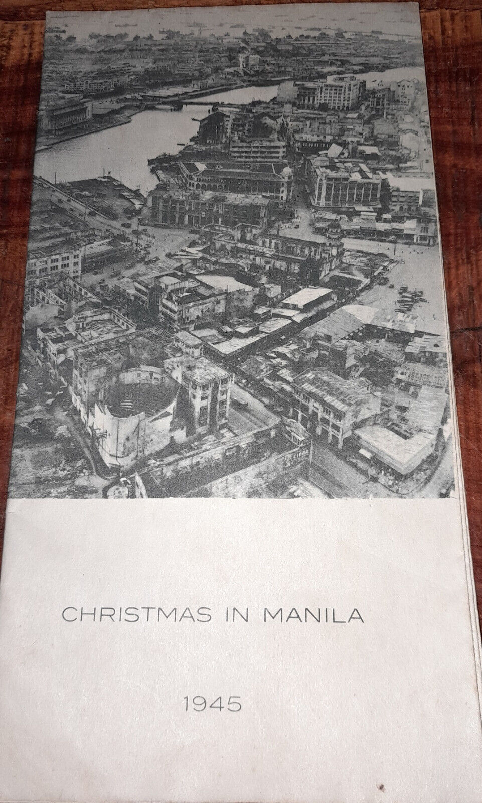 WWII PHILIPPINE SEA FRONTIER 1945 CHRISTMAS MILITARY SOUVENIR MAP OF MANILA 