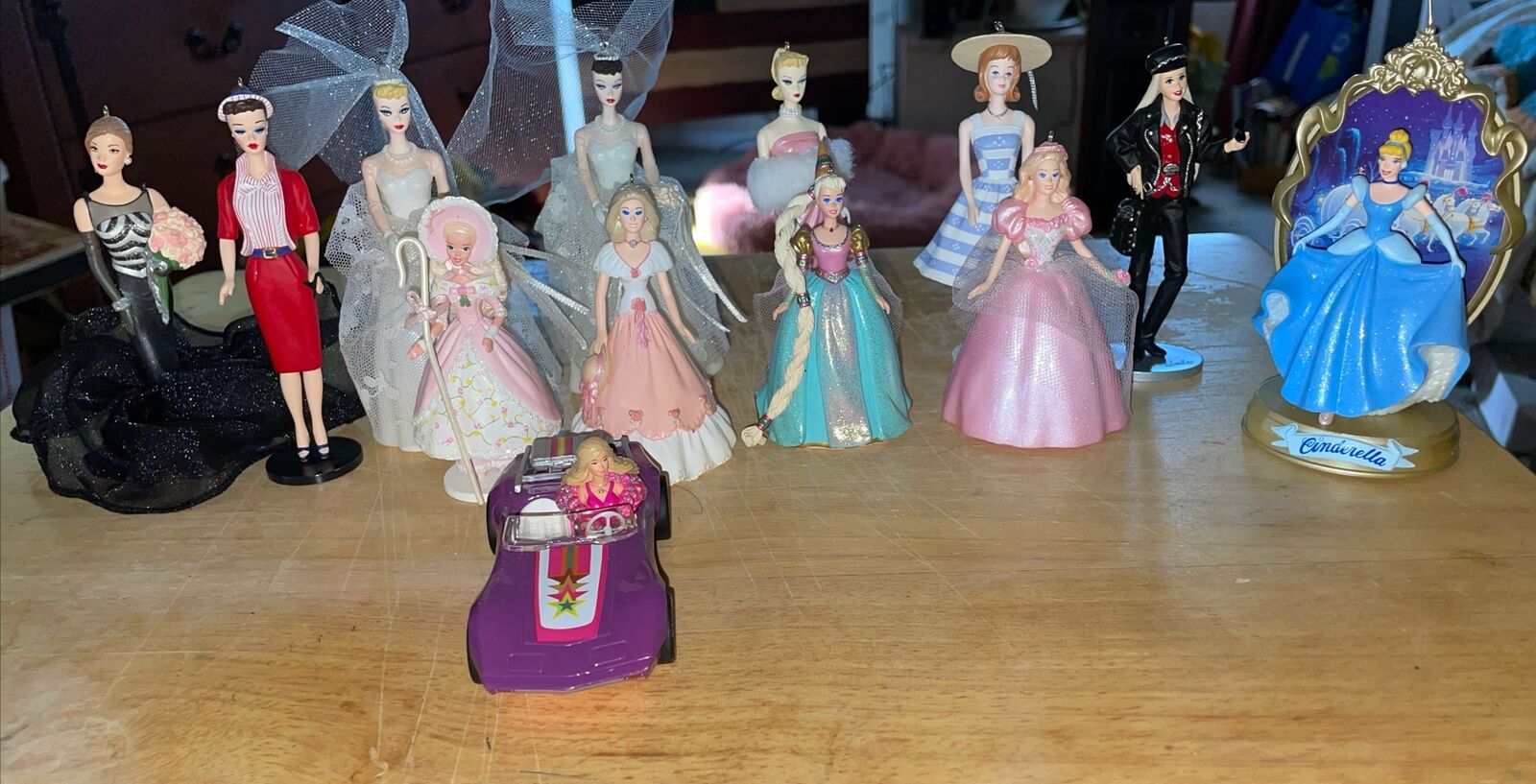 Lot of 13 Hallmark Christmas Ornaments Barbie, Midge, Cinderella No Boxes