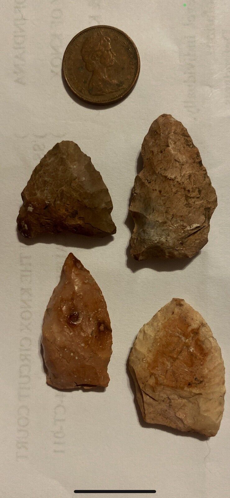 NR-4 pc Arrowhead native American Indian artifact pre-1600 stone point flint