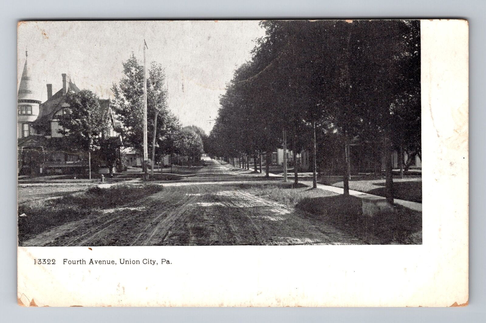Union City PA-Pennsylvania Fourth Avenue, Residential Area, Vintage Postcard