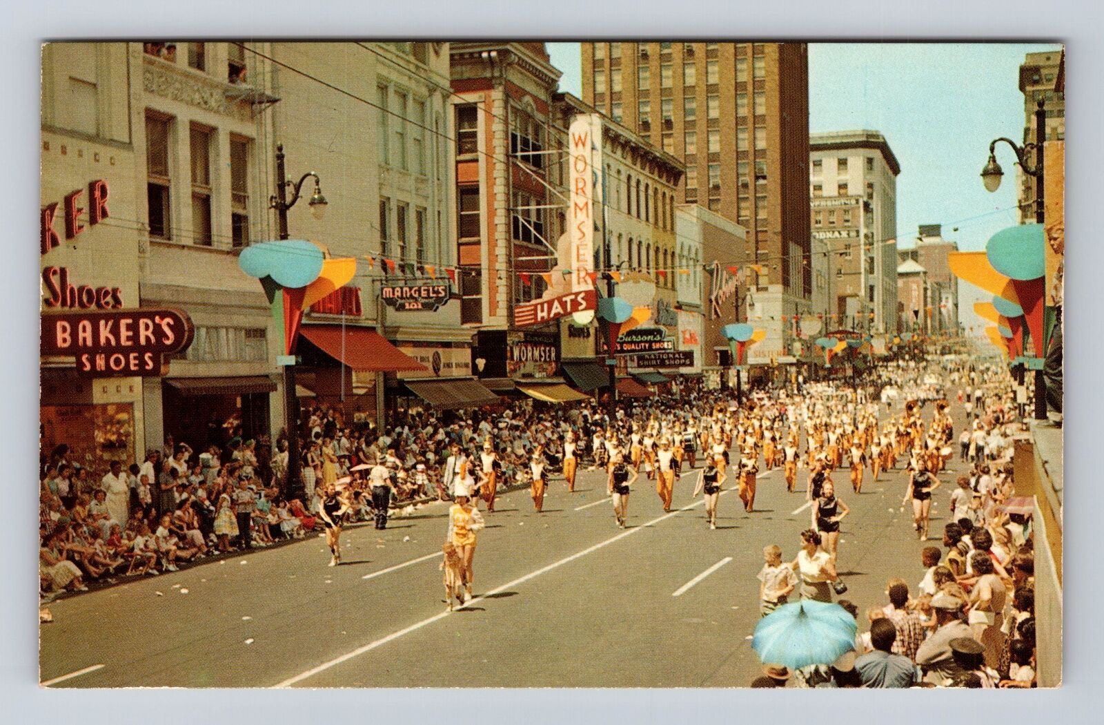 Memphis TN-Tennessee, Main St During Cotton Carnival Parade Vintage Postcard