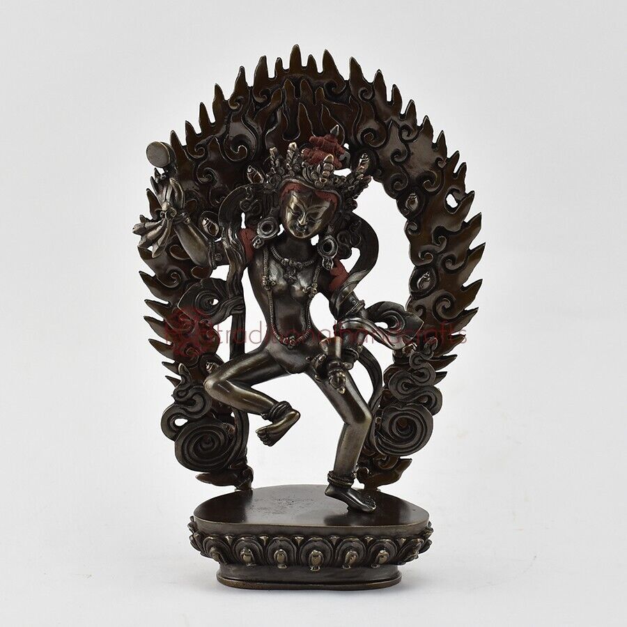 Hand Made Oxidized Copper Alloy Magic Labdron (Damaru) Jogini Statue