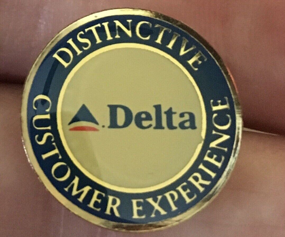 Vintage Delta Air Lines “Distinctive Customer Experience” Former Soft Widget Pin