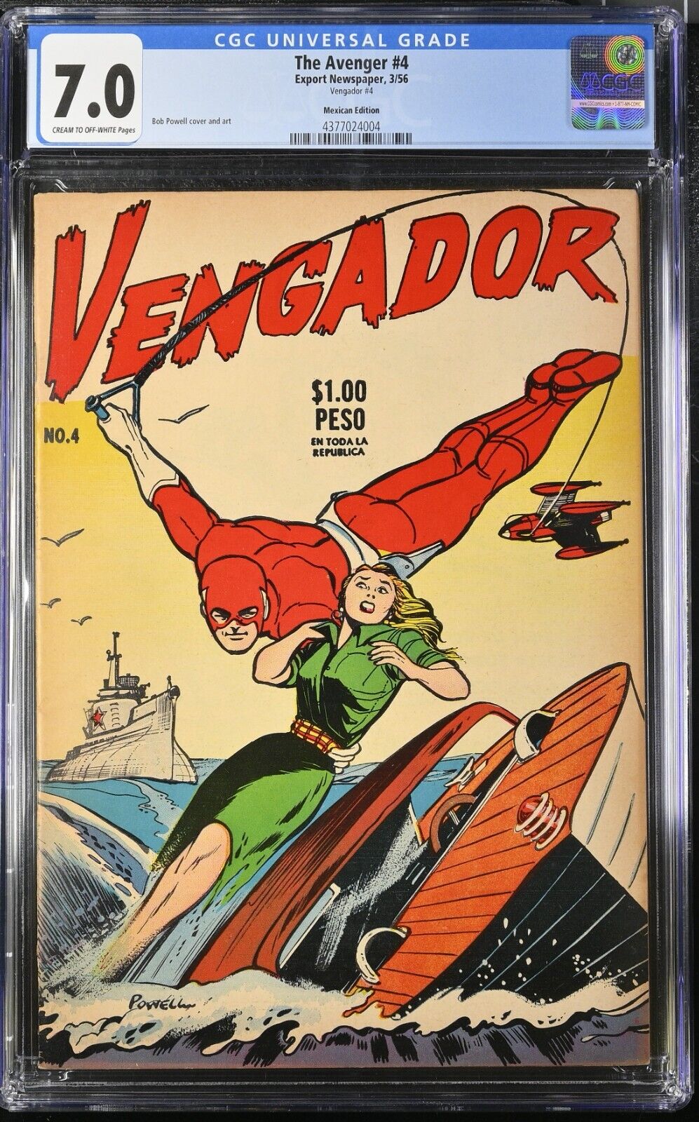 Avenger 4 (CGC 7.0) Vengador 4 Mexican Edition Powell 1956 Export Newspaper X762