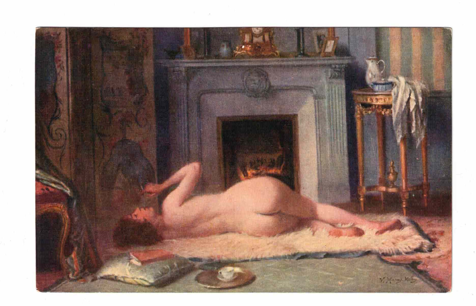 sexy  naked woman French   art postcard lapina russian diaspora