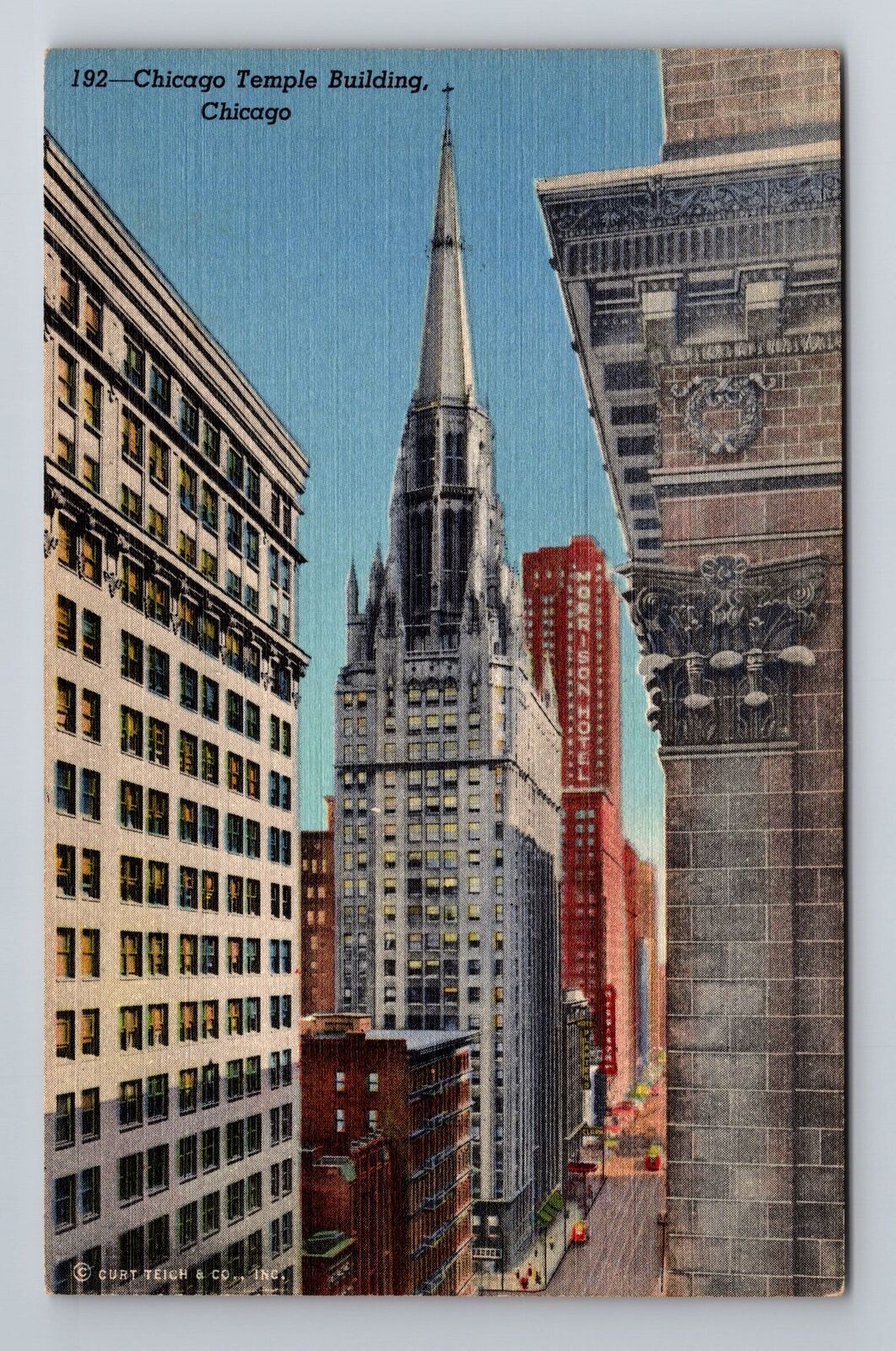 Chicago IL-Illinois, Chicago Temple Building, Antique, Vintage Souvenir Postcard