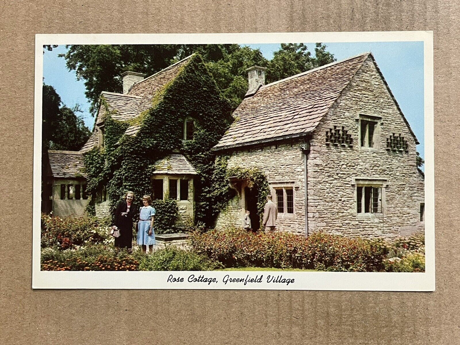 Postcard Dearborn MI Michigan Rose Cottage Greenfield Village Vintage PC