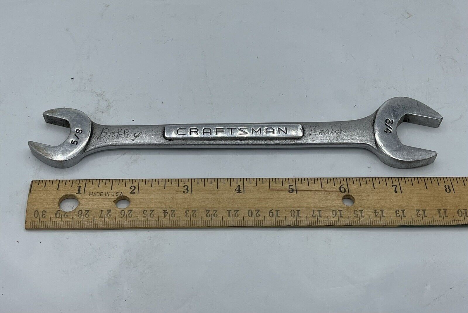 Open End Wrench Model V-44582 Craftsman  5/8” & 3/4” USA V Series Vintage