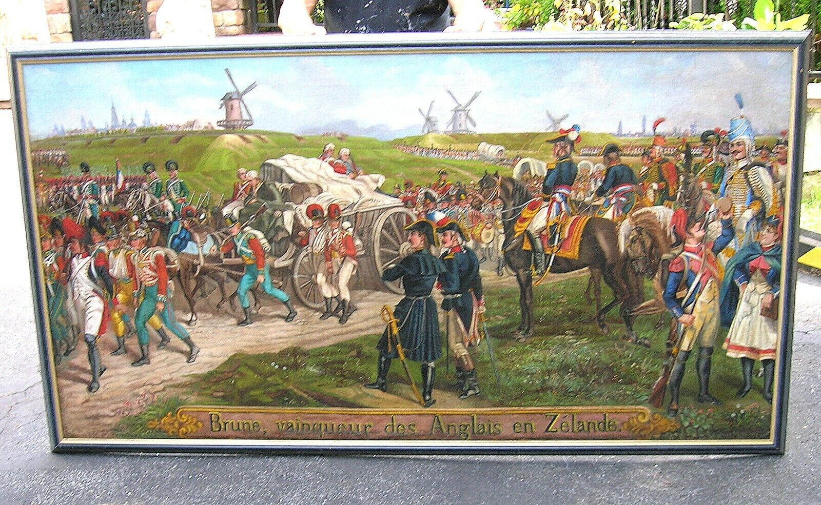 MONUMENAL OIL MURAL 1812 NAPOLEONIC WAR SURRENDER OF BRITISH TROOPS IN HOLLAND