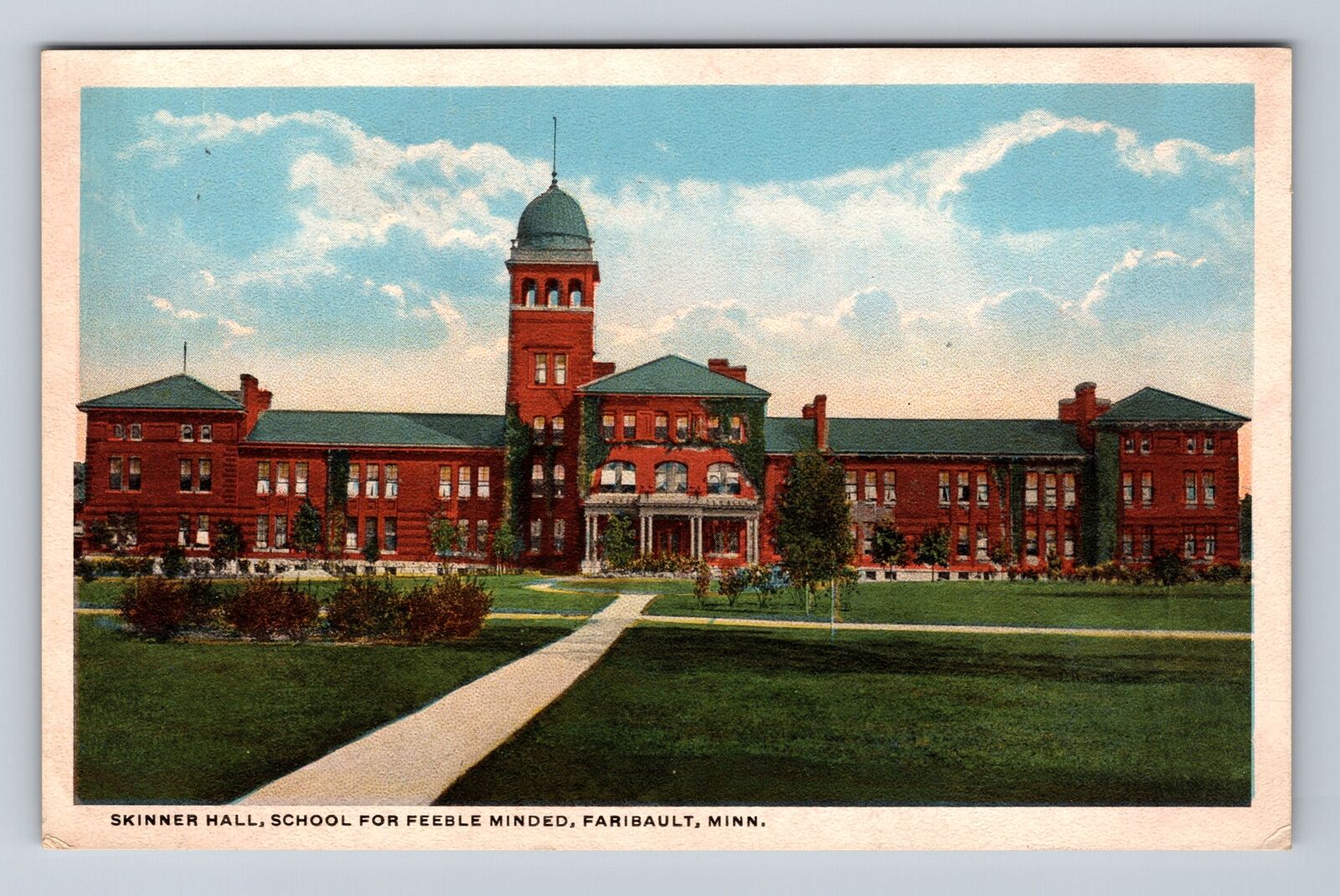 Faribault MN-Minnesota, Skinner Hall, School For Feeble Minded Vintage Postcard