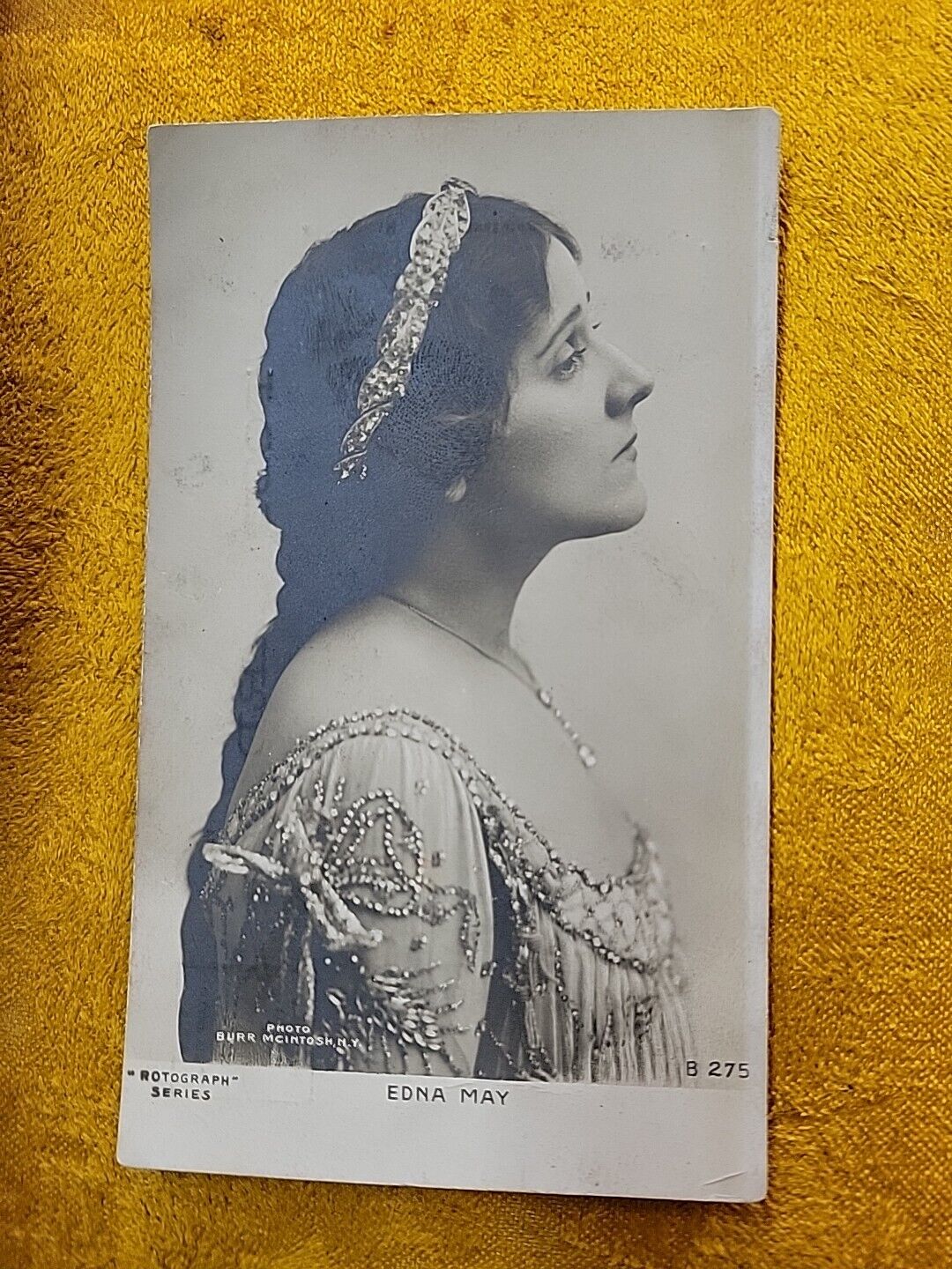 Miss Edna May ~ English Actress RPPC Antique Real Photo 1906s Series No B275