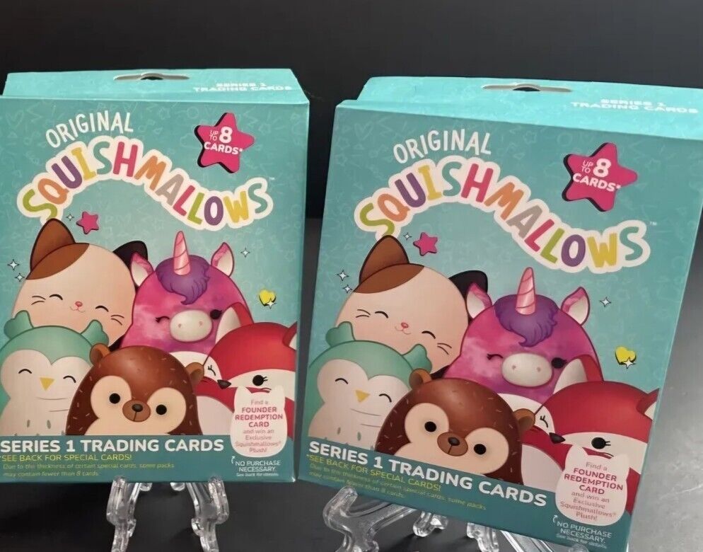 2 Packs Squishmallow Series 1 Trading Cards - Sealed Box Unopened