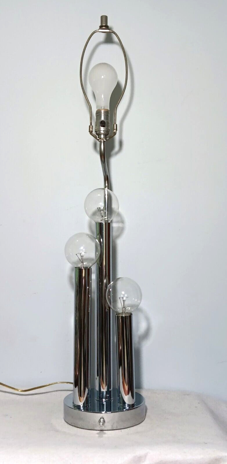 Robert Sonneman Mid Century Modern Chrome 4 Bulb Table Lamp
