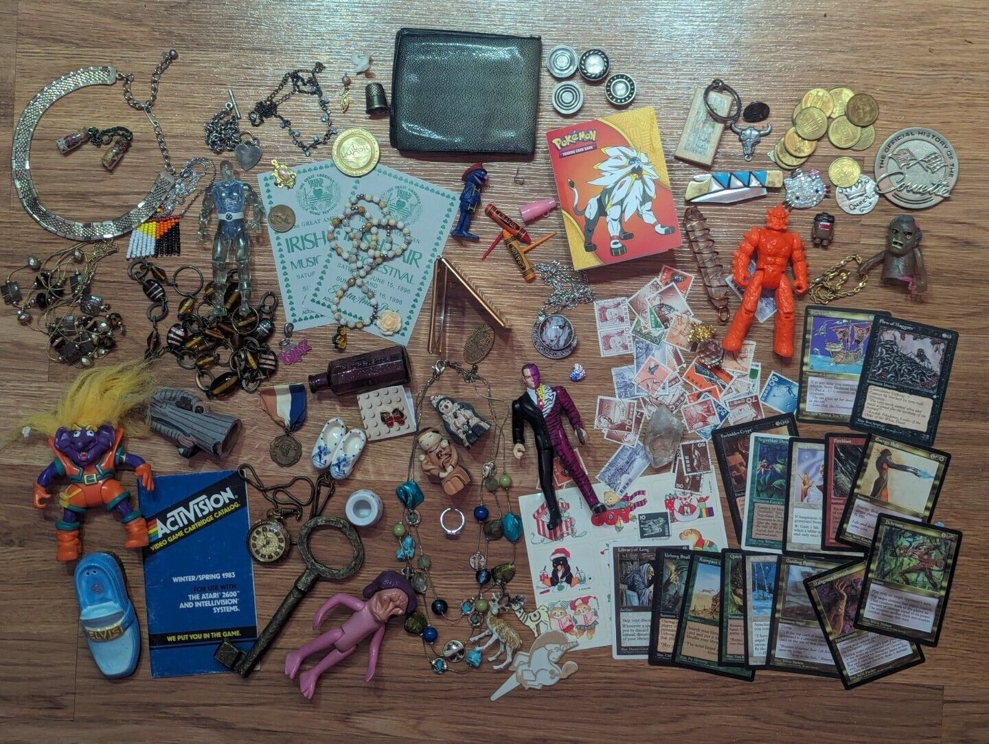 Random Junk Drawer Stuff: Stamps, Jewelry, Magic the Gathering, Toys, More