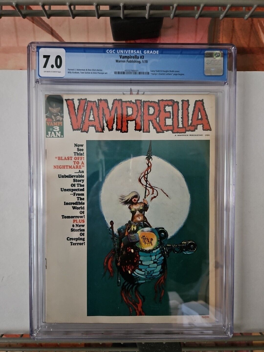 Vampirella #3 7.0 CGC. Warren Publishing Magazine. 1970.