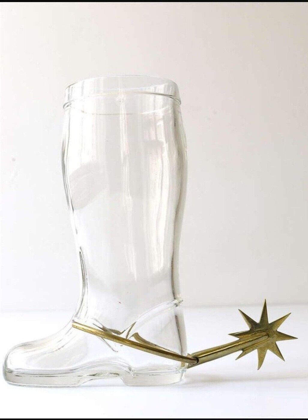 1950s BRASS SPUR for an Austrian Boot Drinking Pitcher in Glass  by Carl Auböck 