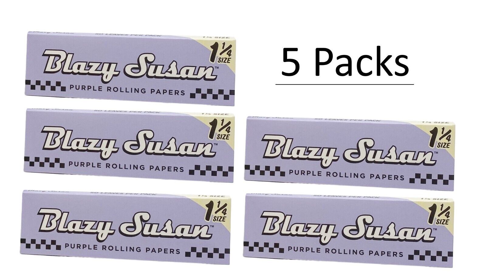 5x Blazy Susan Rolling Papers 1 1/4 Purple Papers 5 Pks *Free Shipping💃