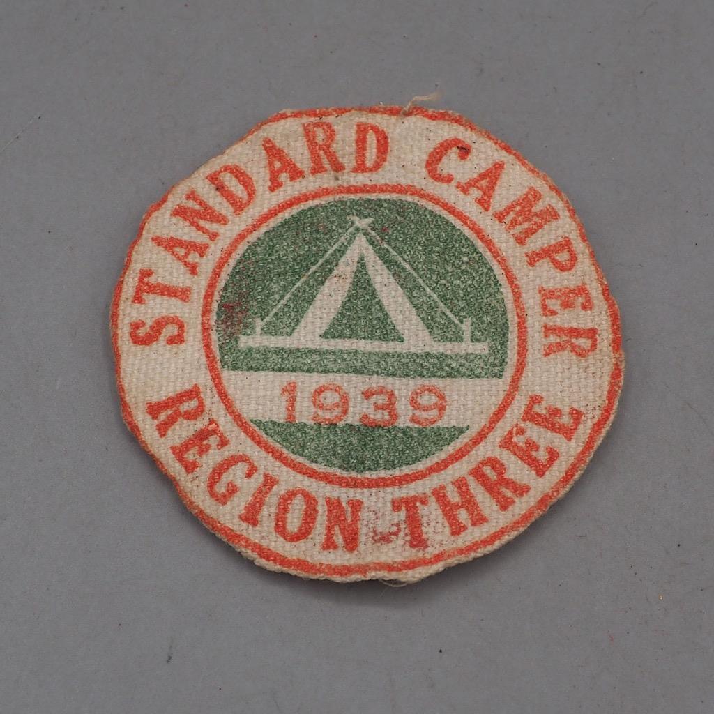 Vintage Boy Scouts BSA Region 3 Three 1939 Standard Camper Linen Patch